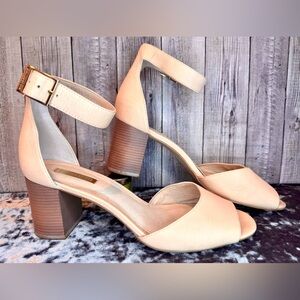 Louise et Cie Womens Lo Karisa Ankle Cuff Block Heel Sandals Nude Size 9 1/2